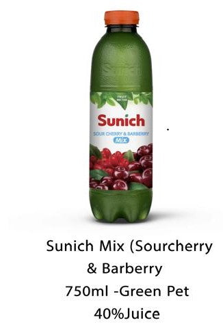 Sunich Mix Sour Cherry & Barberry-40% Juice (6x750ml)
