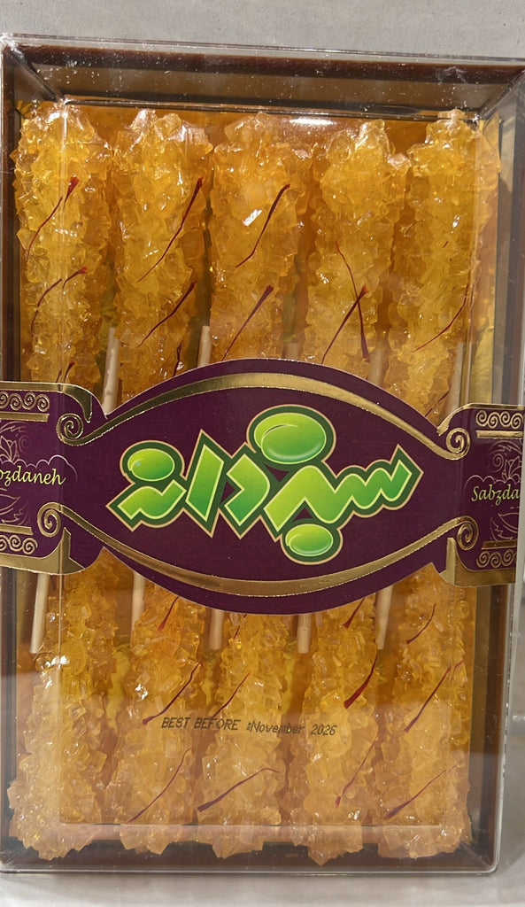 Rock Candy (Saffron)-Stick (12x10pcs)-Crystal