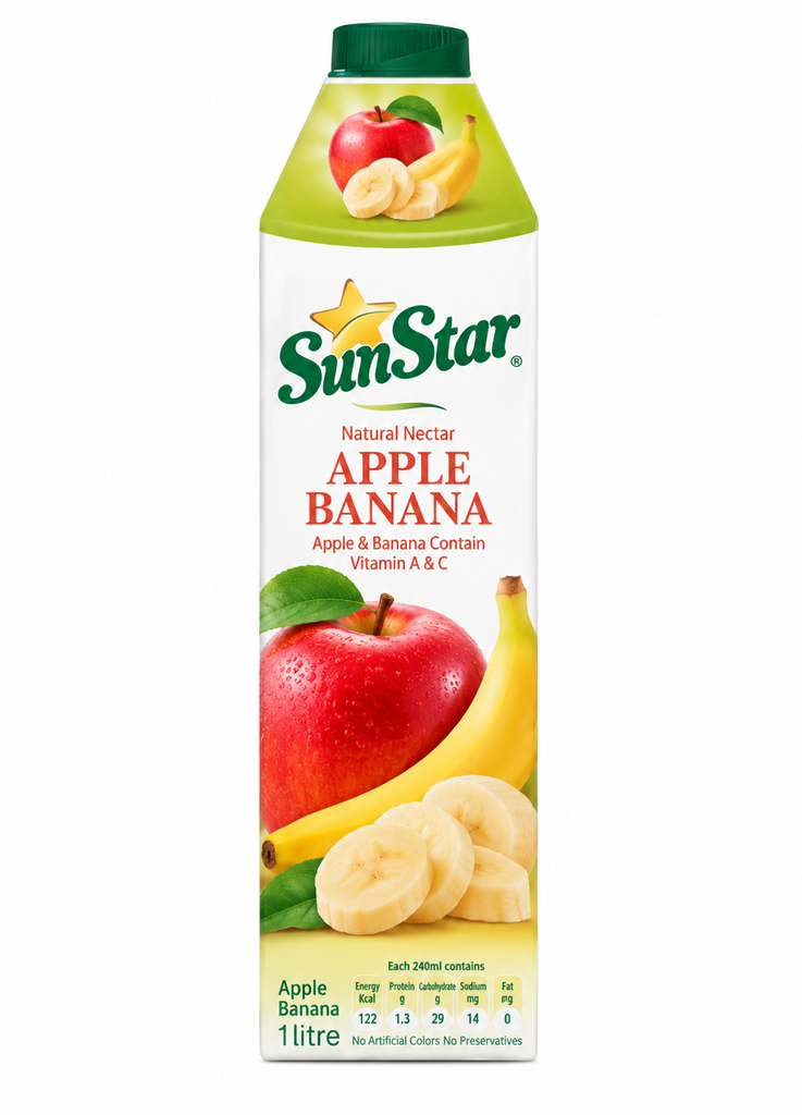 Apple Bananana Mix Juice (1L) - Sun Star