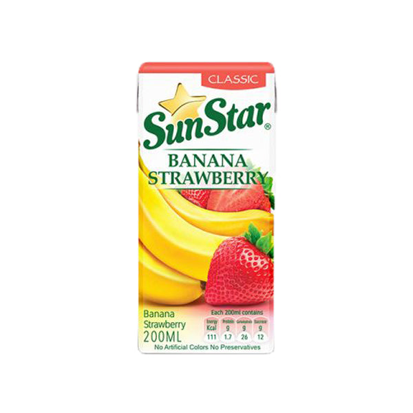Banana Strawberry Drink (24x200ml) - Sun Star